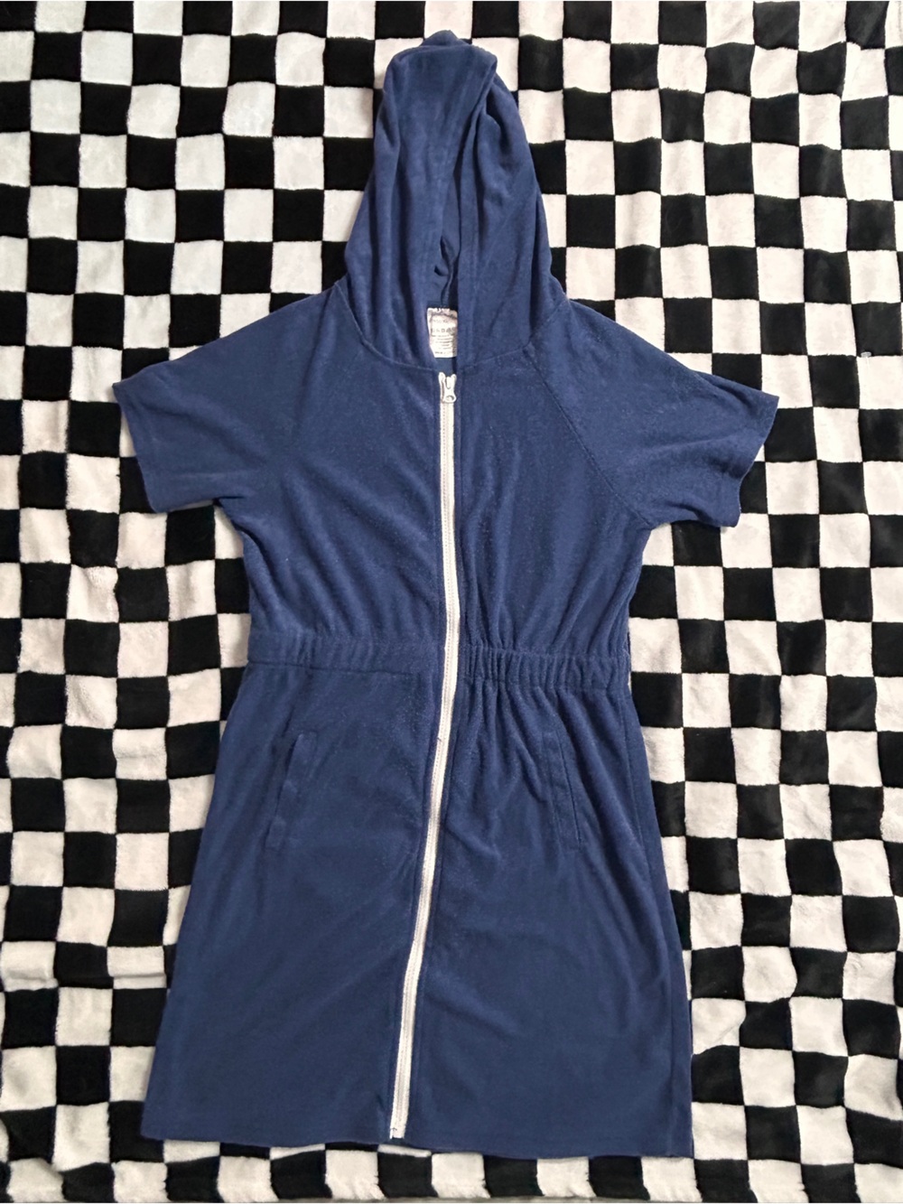 Kids Navy Blue One-Piece Zip Front Romper